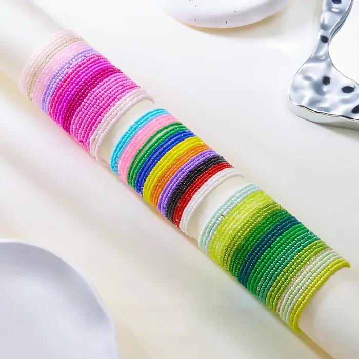 Ensemble de Bracelets bohème en perles de riz colorées pour femmes
