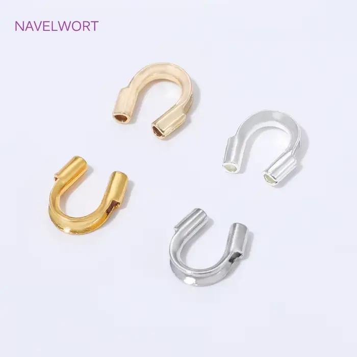 50/100 pièces 18K plaqué or laiton fil garde gardien protecteurs boucles U forme fermoirs connecteur