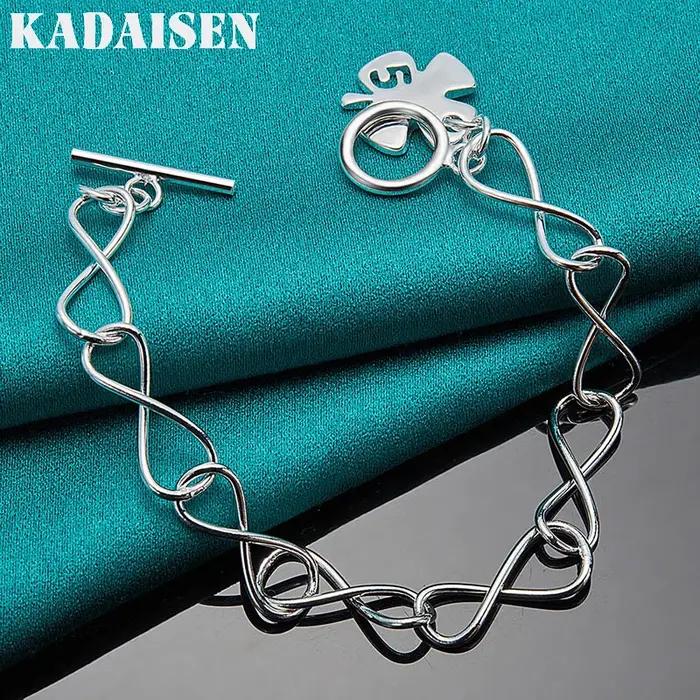 Bracelet en argent sterling 925 avec chaîne en forme de trèfle pour femmes