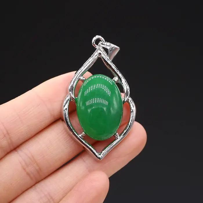 Pendentif en pierre naturelle pour femme, forme géométrique européenne et américaine, collier de bricolage, accessoires de bijoux, cadeaux exquis, nouveau