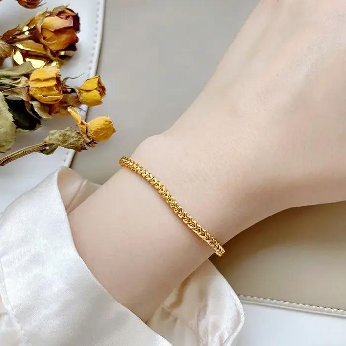 Bracelet ajustable à nœud coulissant pour femme - Acier chirurgical hypoallergénique - Chaîne de luxe minimaliste