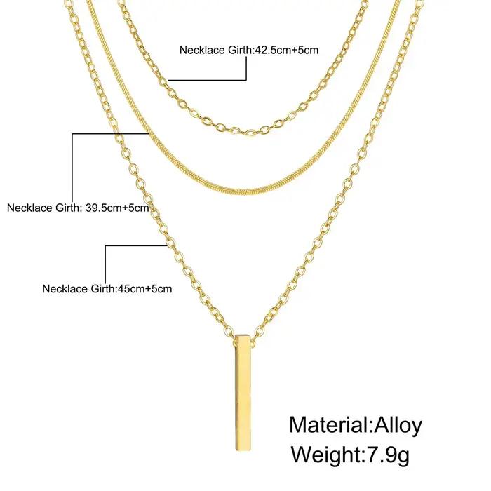 Collier empilable à trois couches en argent Sterling 925 avec pendentif simple pour femmes occasions spéciales partys elegance moderne