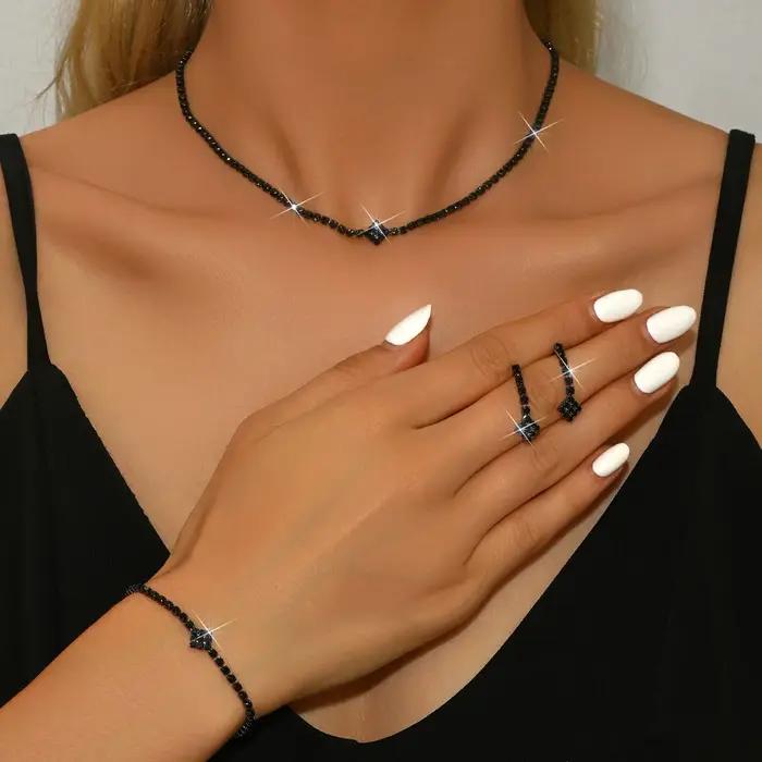 Ensemble de bijoux exquis et simples pour la mariée - collier