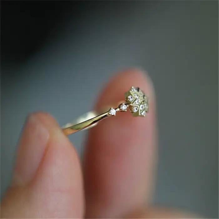 Bague flocon de neige en Zircon brillant pour femmes