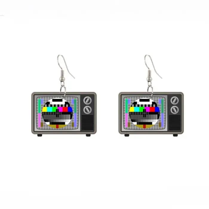 Boucles d'oreilles pendantes 2D plates en acrylique
