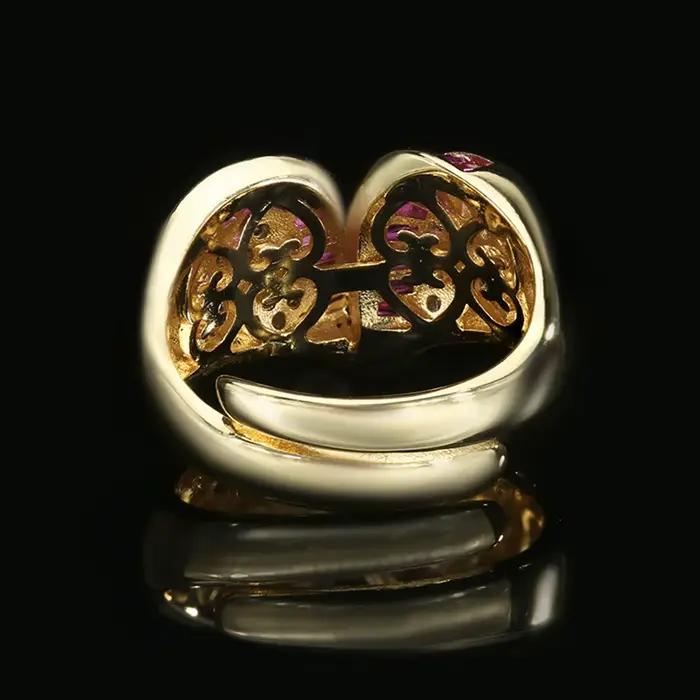 Bague Vinregem en saphir et zirconium vintage pour femmes, alliance de mariage, bijou pour soirées et célébrations spéciales