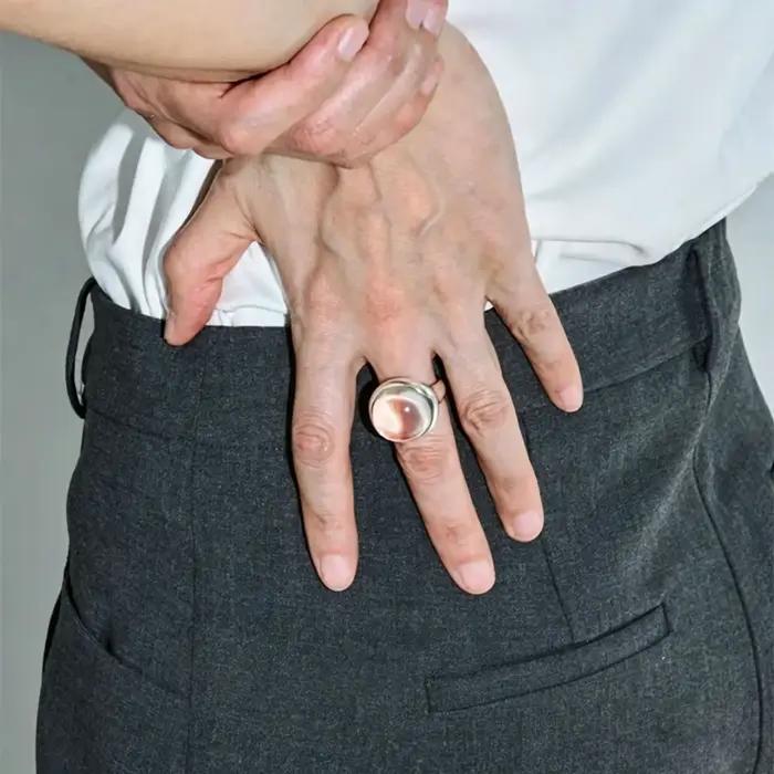 Bagues de luxe en cristal transparent blanc pour femmes