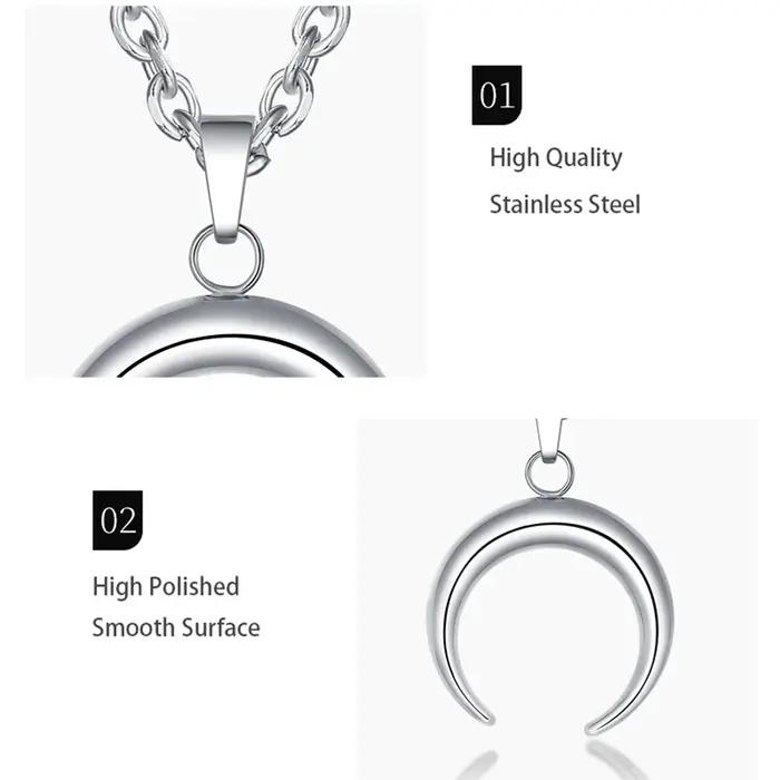 Collier demi-lune en acier inoxydable