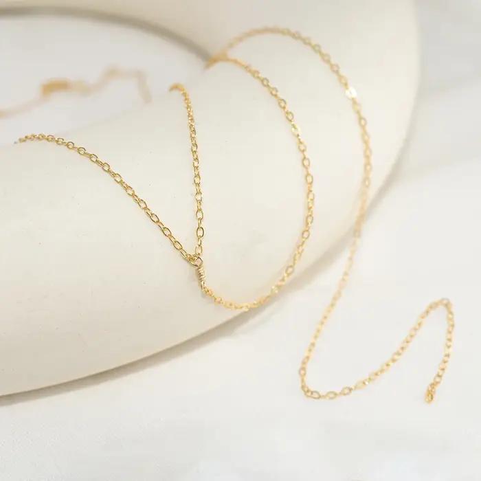 Collier en Y rempli d'or 14K