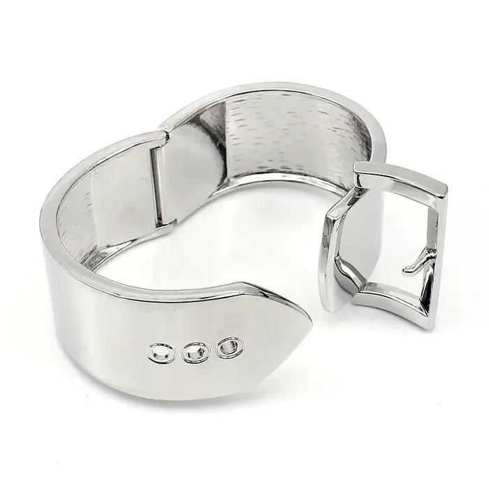 Bracelet Manchette Plaqué Rhodium Elégant Pour Femmes Occasions Professionnelles Et Festives