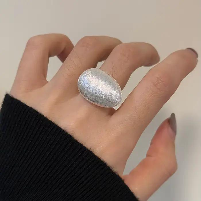 XIYANIKE Cool brillant brossé boule réglable bagues pour femmes Punk mode nouveaux bijoux cadeau fête Rock anillos mujer