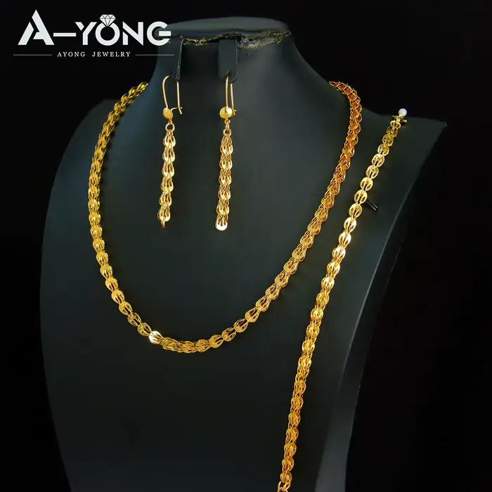 Ensemble de bijoux de mariage de mariée de dubaï