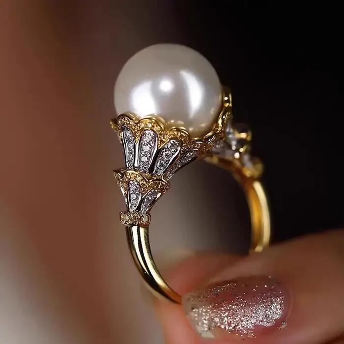 Huitan – bague en perles d'imitation pour femmes