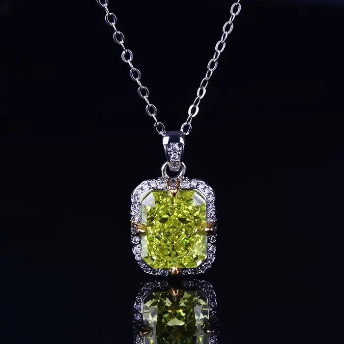 Collier pendentif Huitan Ice Flower Cube en zirconium pour femmes, accessoire de bijoux élégant et t