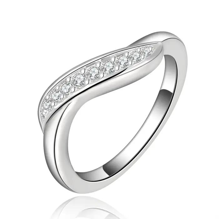 Belle bague en argent Sterling 925 avec cristal