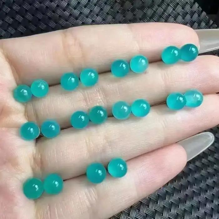 Boucles d'oreilles en argent 925 avec sphère de cristal d'amazonite naturelle