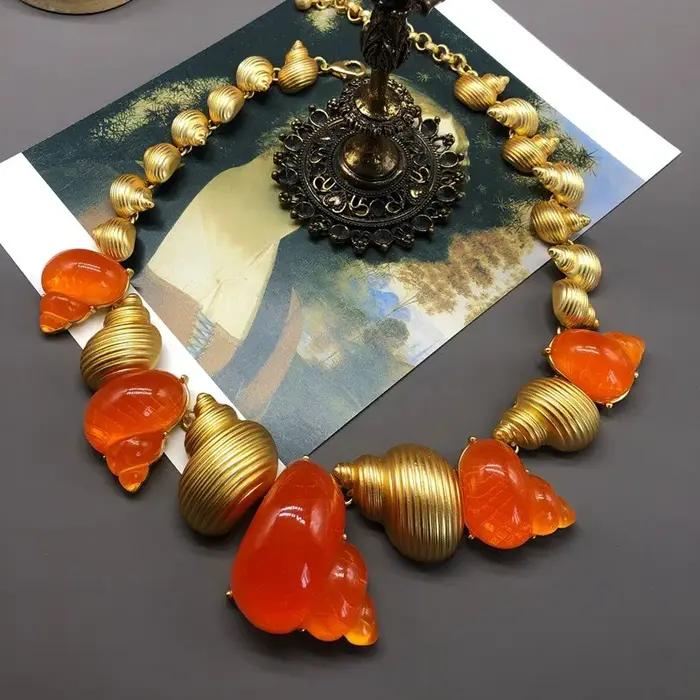 Accessoires de mode vintage KEQIU : collier coquillage