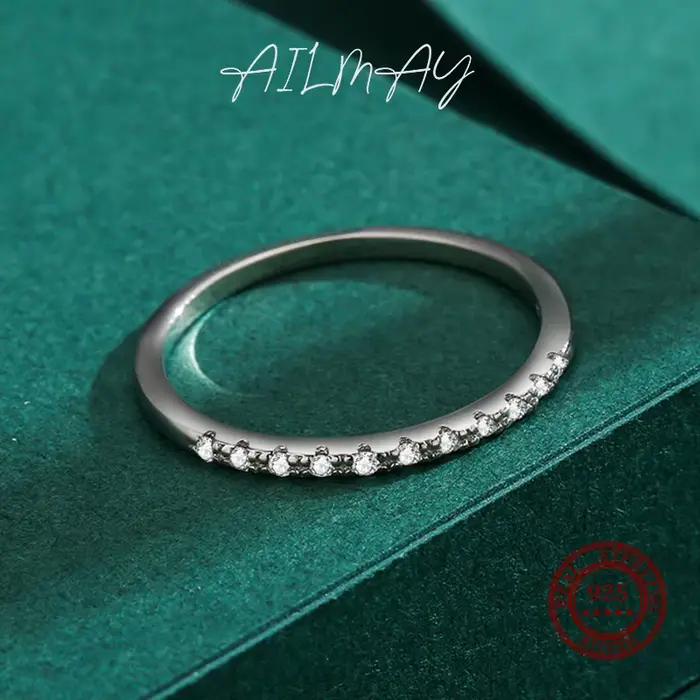 Ailmay – bague empilable en argent Sterling 925 véritable pour femmes, de qualité supérieure, Design minimaliste, bijoux fins élégants, nouveau Style 2021