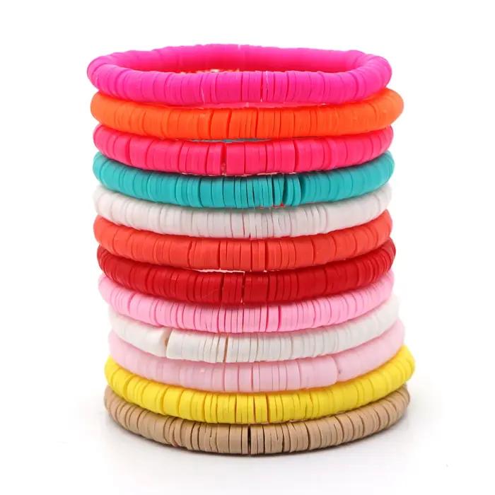 Go2Boho-Bracelet en Argile Polymère et Vinyle Heishi Africain