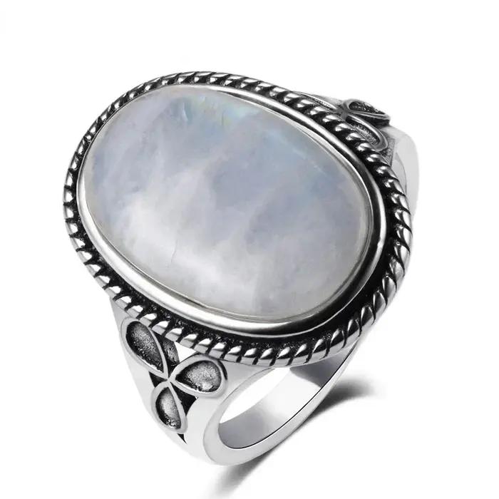 Bague Ovale en Œil de Tigre Naturel Grande Taille Bijoux Vintage Pour Femmes Hommes Occasions Spéciales Anniversaire Fiançailles Mariage Partie Fête Cadeau