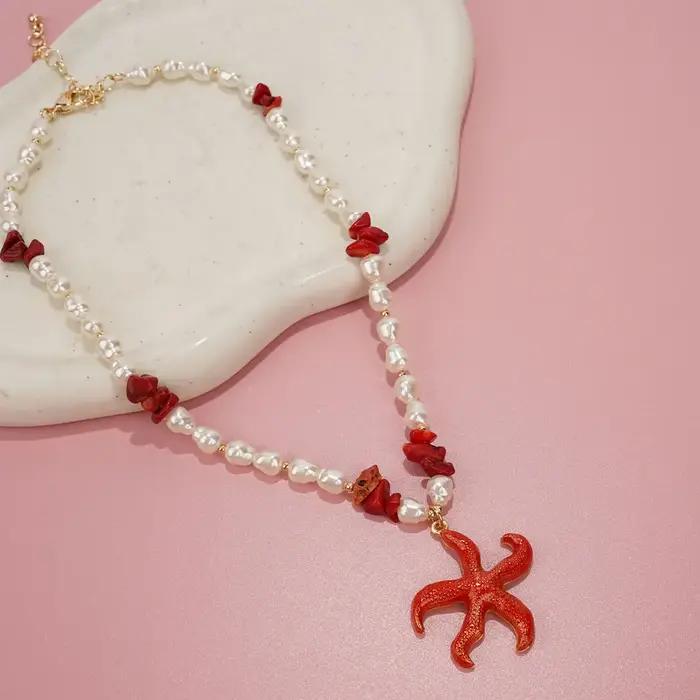 Pendentif Perle Ir régulière Perle de Mer Rouge Bijoux de Mode Style Carillon Cadeaux de Vacances Accessoires de Plage Occasions Spéciales