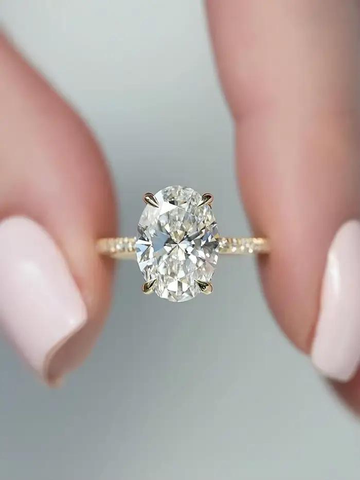 Bague ovale en argent Sterling 925 pour femmes