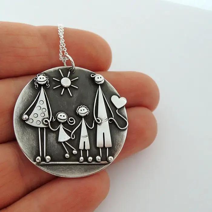 Collier pendentif Vintage plaqué argent