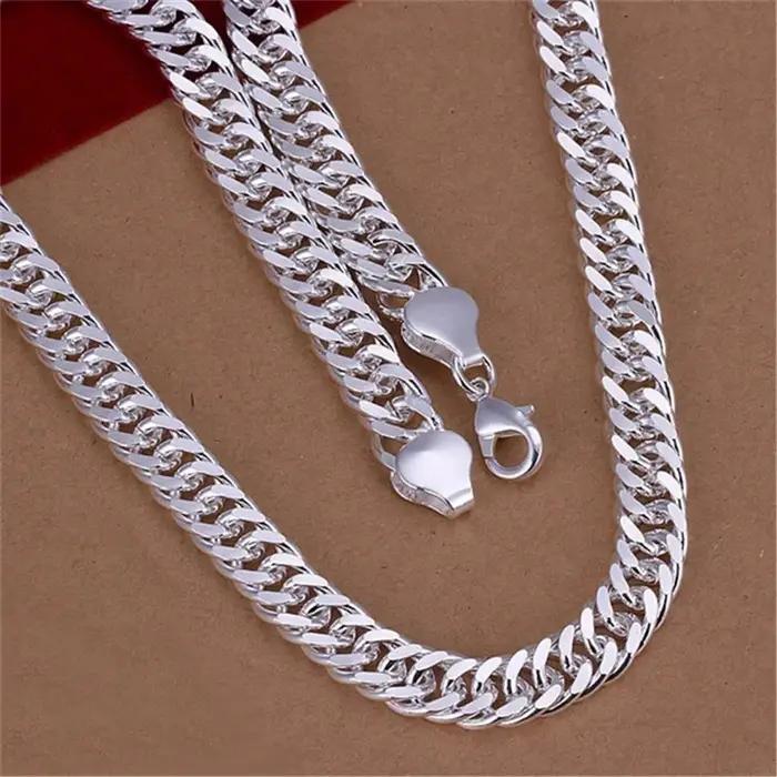 Collier en argent sterling 925 avec breloque géométrique moderne pour homme et femme occasions spéciales partys elegance