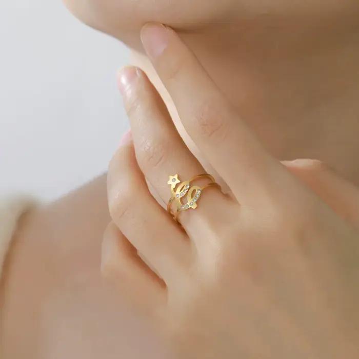 COOLTIME – bague arbre de noël pour femmes, en acier inoxydable, ouverte, cadeau d'anniversaire, bijoux, vente en gros, nouveau