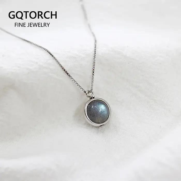 JOSimple-Collier avec Pendentif en Labrumen et Argent Sterling 925 group pour Femme