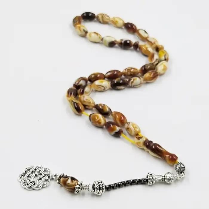 Tasbih Mistak – bracelet misbaha musulman en résine jaune