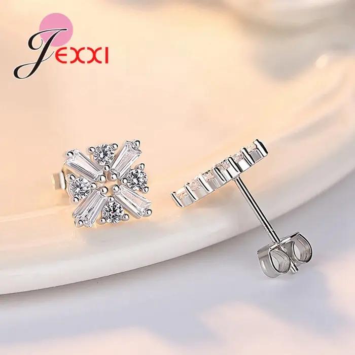Promotion ventes 1 nouveaux bijoux percés broche boucles d'oreilles cubique Zircon cristal 925 en argent Sterling accessoire de mode
