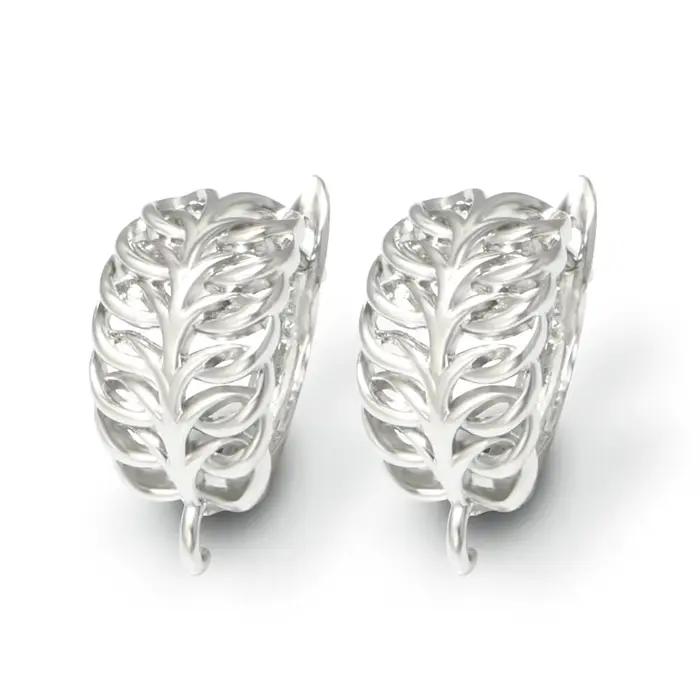 1 paire de crochets de boucles d'oreilles en laiton plaqué or 18 carats, creux, anti-décoloration, a