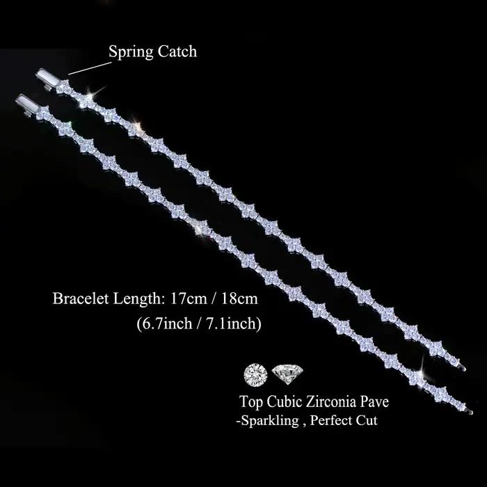 CWWZircons Bracelet Tennis CZ Taille Couronne Délicate, Pavé de Cristaux Brillants, Bracelet Jonc de Luxe Empilable pour Femme, Accessoire de Mode pour la Main S0328