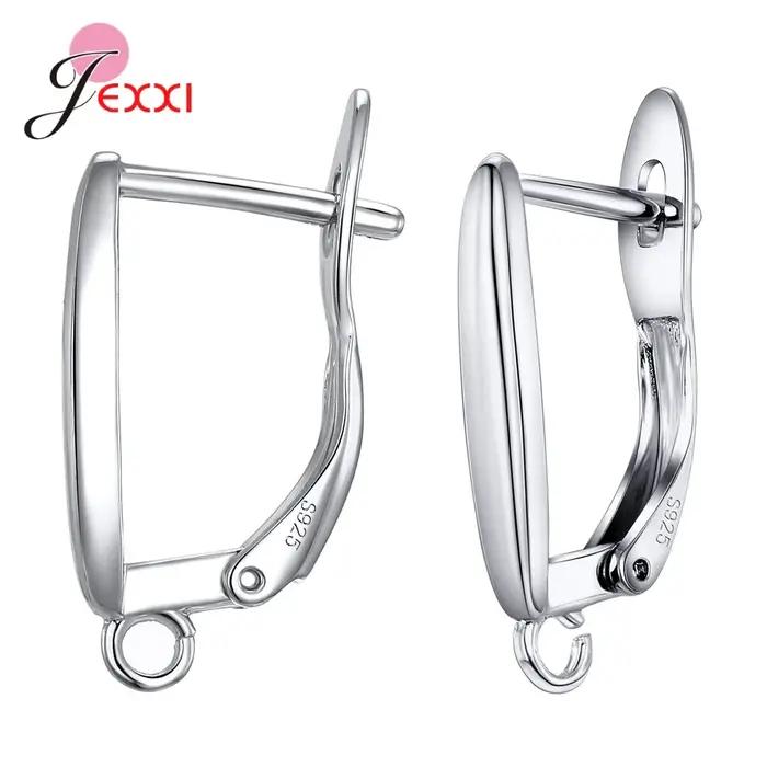 1 paire 925 argent Sterling Huggies boucles d'oreilles petit rond strass