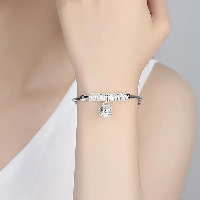 Bracelet cloche en argent Sterling 925 pour femmes