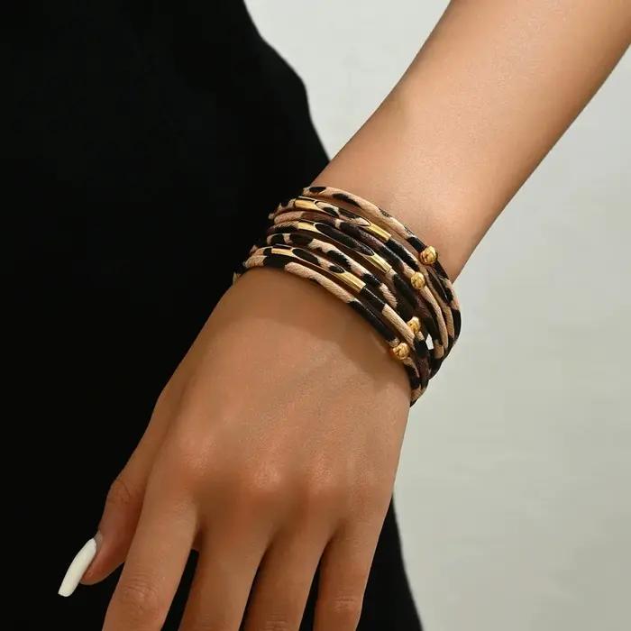 Bracelet créatif rétro imprimé léopard