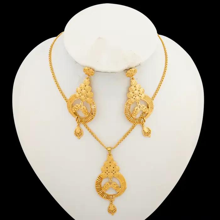 Ensemble de bijoux italiens couleur or pour femmes