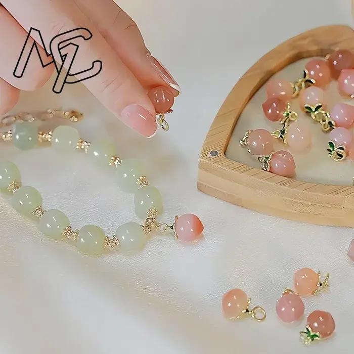 Bracelet en Agate de Jade naturelle plaqué or 18 carats
