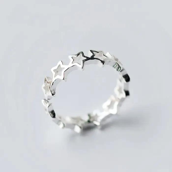 Huitan – bagues d'ouverture réglables étoiles fantaisie pour femmes, plaqué argent, usage quotidien, mode polyvalente, accessoires féminins, nouveaux bijoux 2022