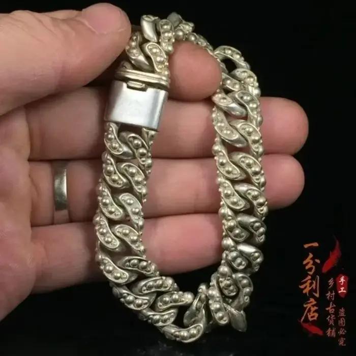 Bracelet tibétain en argent pour homme et femme design classique bijou unique à la mode pour soirée cadeau personnalisable