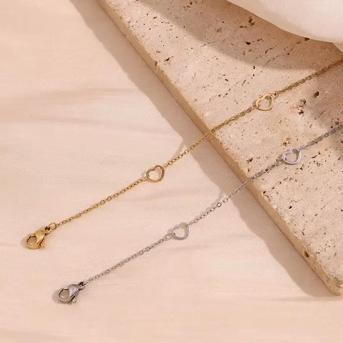 E.B.belle-Bracelet d'épissage d'amour minimaliste pour femme, bijoux plaqués or 14 carats, acier inoxydable SION L, bracelets à main