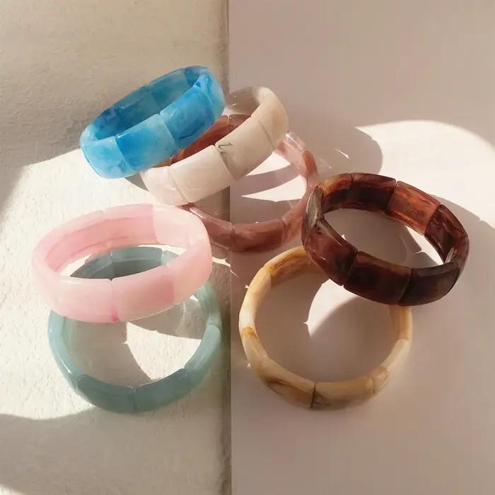 Bracelet Classique en Perles Acryliques pour Femme