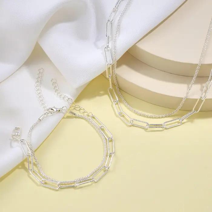 Ensemble de bijoux de luxe en argent Sterling 925 pour femmes