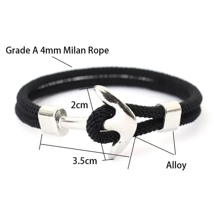 Bracelet ancre pour hommes en fil robuste avec fermoir facile pour aventuriers et amoureux de la mer style sportif ocasions spéciales