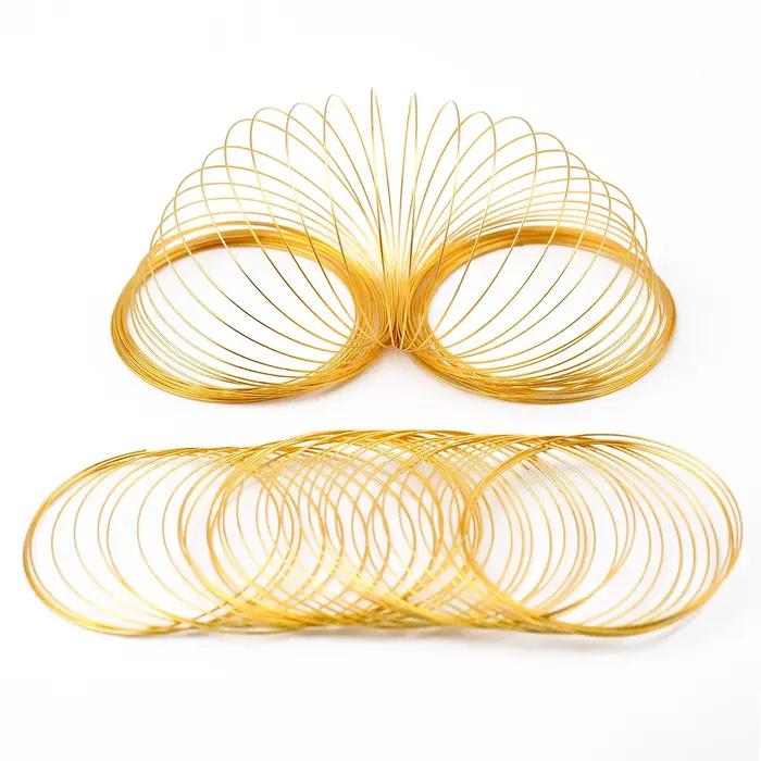 50 boucles de fil à mémoire de forme couleur or acier 0,6 mm, 60 mm de long, pour la fabrication de