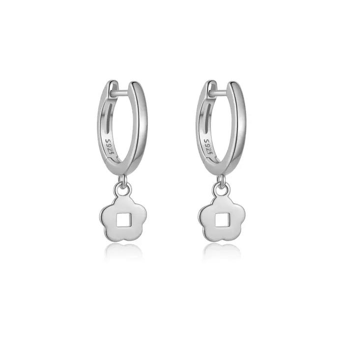 ANDYWEN 925 argent fleur balancent oreille manchette