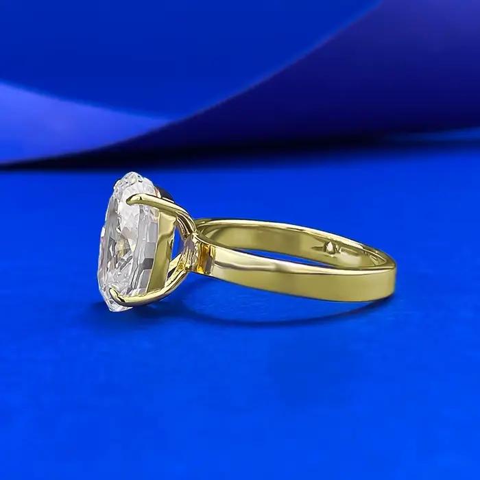 Wong Rain – bague vintage en argent sterling 925, saphir de laboratoire à coupe ovale 8x12 MM, diamants à haute teneur en carbone, bijoux fins, vente en gros