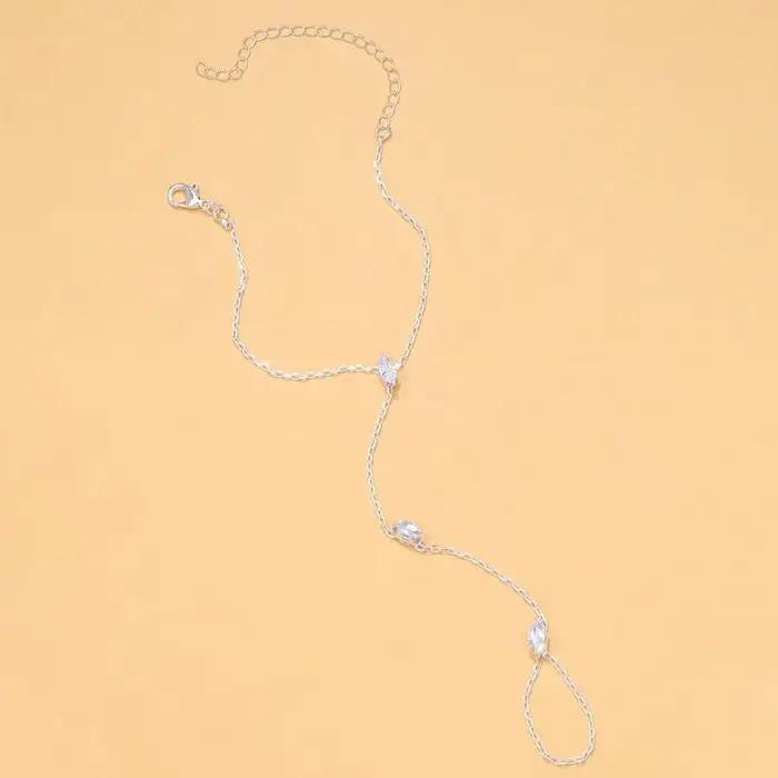 Bracelet de fête en cristal de Zircon scintillant pour femmes, chaîne à main avec strass, chaîne fin