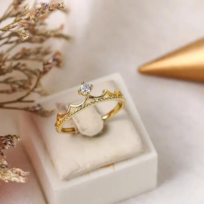 Bagues délicates couronne de princesse pour femmes